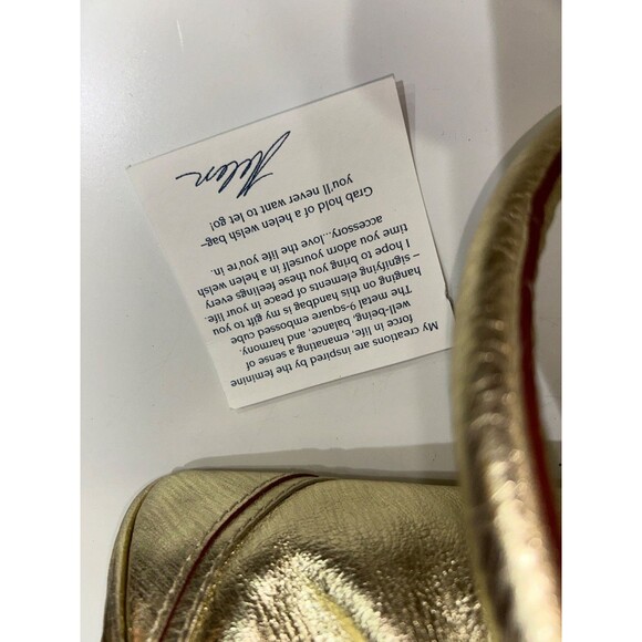 Helen Welsh Vintage NWT Gold Leather Shoulder Bag - Picture 7 of 15